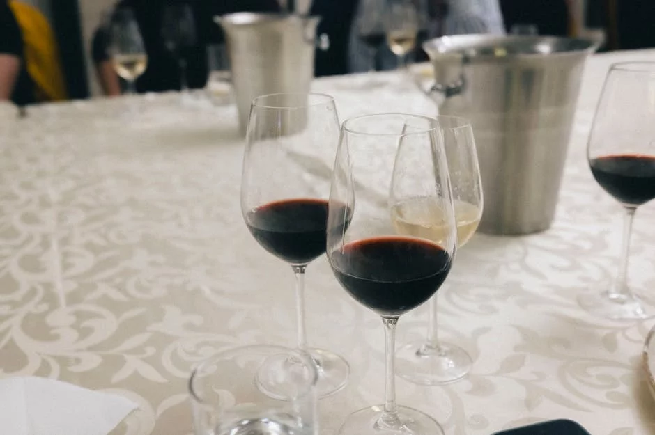 wine tasting event restaurant customers enjoying dinner